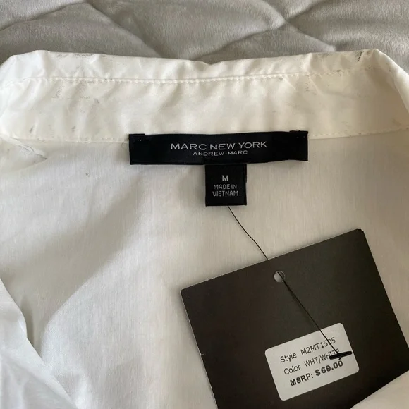 Marc New York White Long Sleeve Button Down Shirt. Size M - Picture 8 of 9